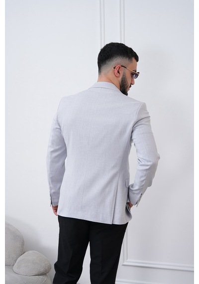 Dupont Classics Dupont Slim Fit Sivri Yaka 6 Drop Çift Yırtmaç Keten Blazer Ceket - Nefes Alabilen Hafif Erkek Ceket Gümüş Dupont Classics Dupont Slim Fit Sivri Yaka 6 Drop Çift Yırtmaç Keten Blazer Ceket - Nefes Alabilen Hafif Erkek Ceket Gümüş