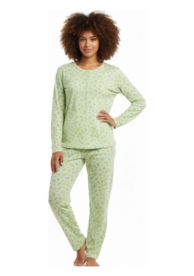 Meks Berrak Bayan Pijama Takımı 2201 - Renk: Sarı / Beden: S AÇIK GRİ