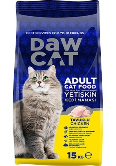 Dawcat Tavuklu Yetişkin Kedi Maması 15 KG