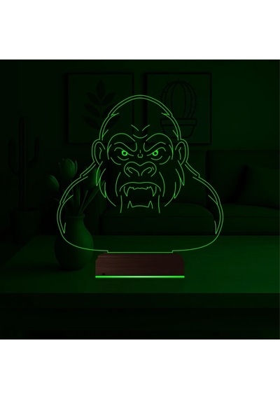 Luvivia Goril Gorilla 3d Lamba - Masa Gece Lambası V2 Şeffaf