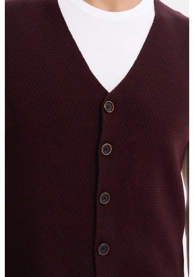 AR-MA Arma Erkek Slim Fit Örme Likralı Pike Triko Yelek Kısa Kollu, %90 Akrilik %10 Wool K0yyo0858 Siyah - Antrasit