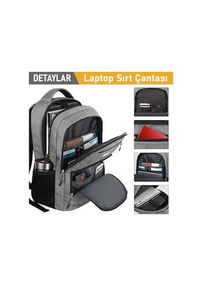 Laptop Sırt Çantası, Multi Cepli İş Seyahat Çantası, Dizüstü Bilgisayar Sırt Çantası, Suya Dayanıklı, Kole Diğer