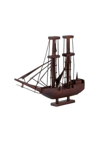 Dekoratif  Ahşap Yelkenli Gemi 24 cm Biblo