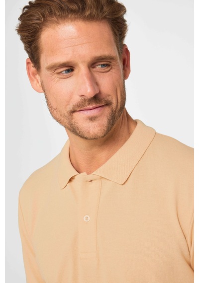 Tudors Erkek Slim Fit Dar Kesim Pamuklu Yumuşak Dokulu Serin Tutan Kumaş Düz Pike Polo Yaka Tişört-30769 Bej