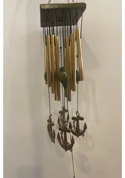 Deprem Zili Çanı Duvar Rüzgar Çanı Zili Feng Shui Ejderha Yılı Metal Borulu Çapa Objeli Kare