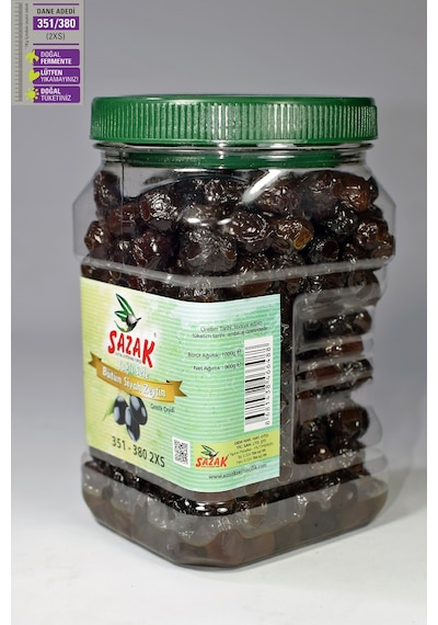 Sazak Siyah Zeytin Yağlı Sele 351-380 Kalibre Zeytin 900 G
