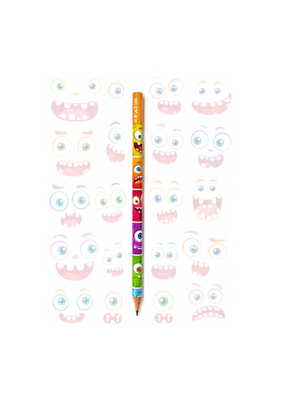 Emoji Desenli Kurşun Kalem 2b Fatih 3 Adet Çok Renkli