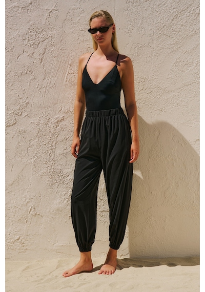 Manuka Büzgülü Jogger Form Mayo Pantolon Siyah Ss26pnt00043-01