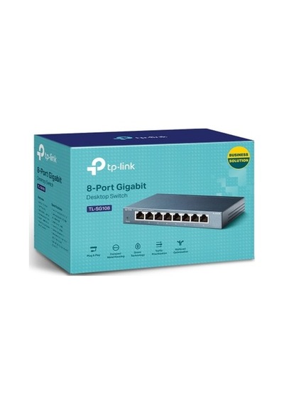 8 Port 10-100-1000 Mbps Switch, Çelik Gövde İle Dayanıklı Tasarım
