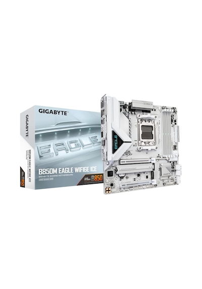 Gigabyte B850m Eagle Wıfı6e Ice Am5 Ddr5 8200mhz Oc Matx Gaming Aaaa11gıg0049