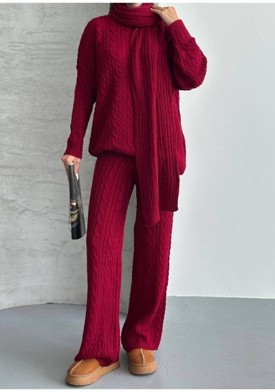 Asur Boutique Asur Butik Kadın Atkılı Triko Standart Beden Takım 38-42 Bordo Asur Boutique Asur Butik Kadın Atkılı Triko Standart Beden Takım 38-42 Bordo