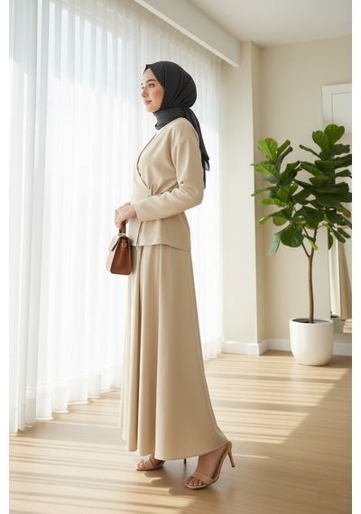 Unika Boutique Etekli İkili Takım Bej