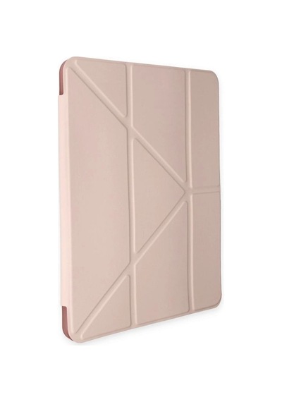 Apple iPad Uyumlu 10.2 8.nesil Kılıf Kalemlikli Mars Tablet Kılıfı - Rose Gold