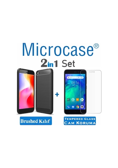 Microcase Xiaomi Redmi Go Brushed Carbon Kilif + Cam (Seç) 364731802