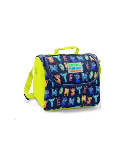 Coral High Lacivert Neon Sarı Monster Desenli Thermo Beslenme Çantası 22726