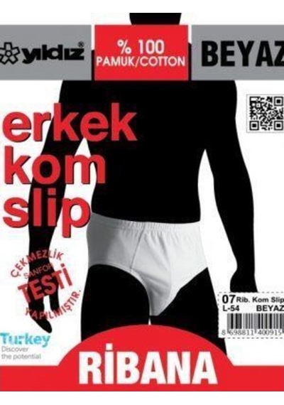 Yıldız Erkek Ribana Slip Külot 07 - 3 Adet