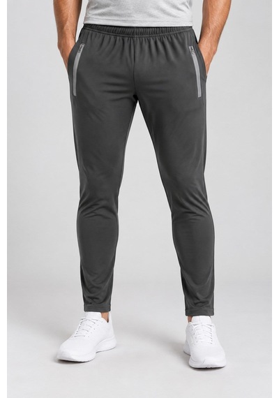 New Performance Unc0320 Eşofman Altı Cep Fermuarlı Likrarlı Polyester-3712 Gri