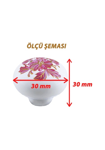 15 Adet Pembe Beyaz Ortanca Çiçek Desenli Polimer Düğme Kulp Mantar Mobilya Mutfak Dolabı Çekmece Kulbu Kulpları Diğer