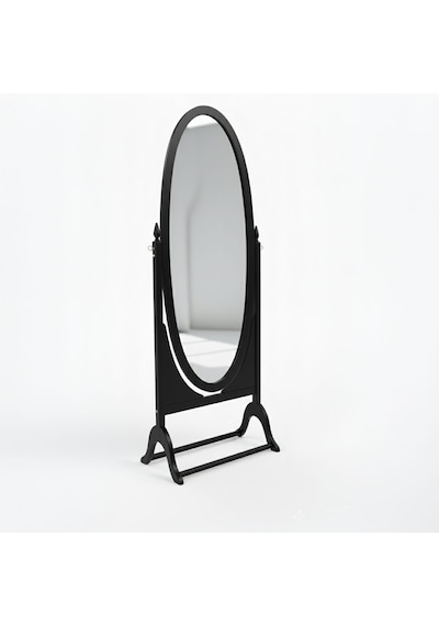 Rivoli Ayaklı Ahşap Oval Boy Aynası 58x165 Siyah