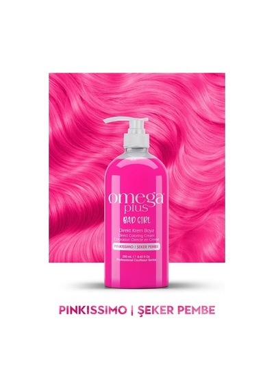Omega Plus Bad Girl Şeker Pembesi Amonyaksız Renkli Saç Boyası 250ml
