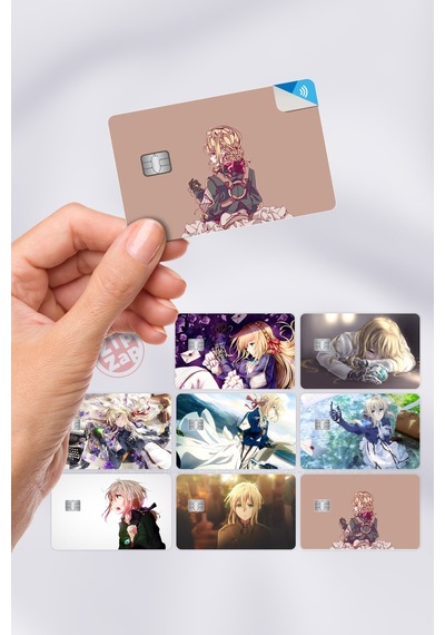 Violet Evergarden Kart Kaplama Anime Sticker 8 Adet Çok Renkli