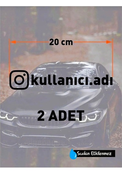 Instagram Kullanıcı Adı - 2 Adet 20 Cm