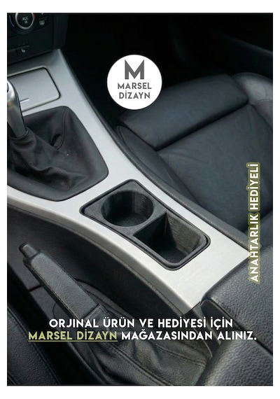 Bmw E90 E91 E92 E93 Uyumlu Orta Konsol Bardaklık - Siyah 1