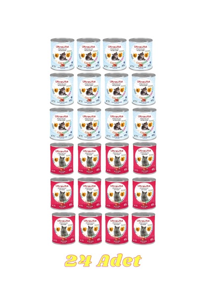 Ultravita Yüksek Proteinli Kuzu Karışık Yaş Yavru Kedi Maması 24 x 415 G