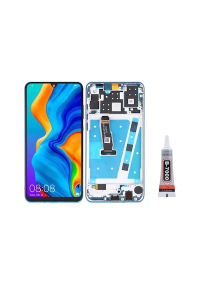 Huawei P30 Lite 48mp Çıtalı Mavi Uyumlu Ekran Lcd Dokunmatik B7000 15ml Yapıştırıcı İle Beraber Yc