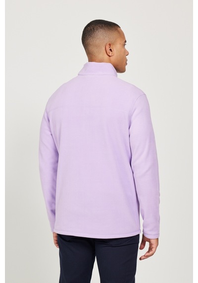 AC&Co / Altınyıldız Classics Anti-Pilling Tüylenme Yapmayan Bato Yaka Erkek Polar Sweatshirt Lila