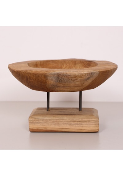Carvıng - Teak Ağacından Oyma Masa Üstü Dekor 30x18 Cm