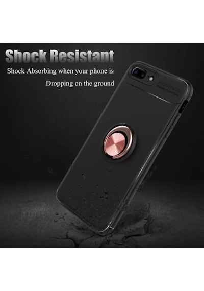 Apple Uyumlu iPhone 8 Plus Kilif Yüzüklü Tam Korumali Silikon Kapak 412599868