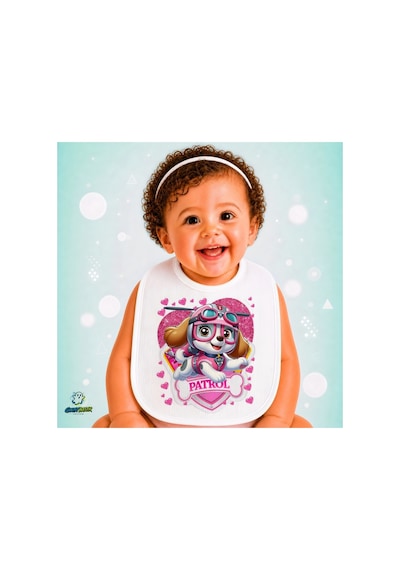 Paw Patrol Keten Bebek Mama Önlüğü Yumuşak - Emici - Yıkanabilir - Özel Tasarım P147 Çok Renkli