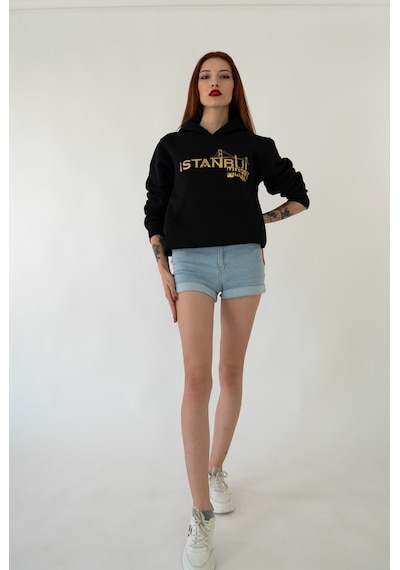 Istanbul Mafıa Kapşonlu Siyah Unisex Sweatshirt Hoodie Polar