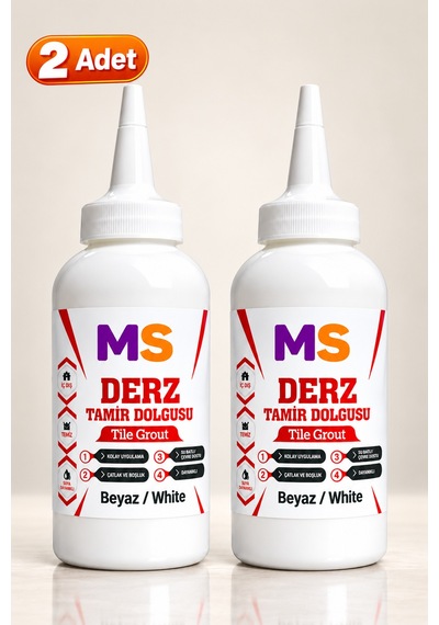 2 Adet Beyaz Hazır Derz Arası Tamir Dolgusu 220 Gr Fayans Seramik Mermer Yenileyici Yenileme Dolgu