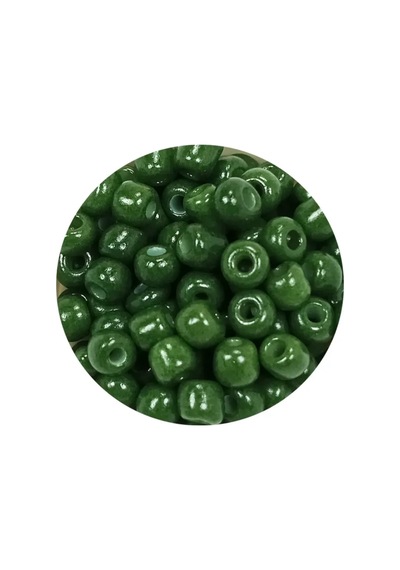 Tedar Dökme Cam Kum Boncuk Büyük Boy 6/0 4 Mm - 20 Gram - Koyu Yeşil - Bnc076 Najmaddin (No:1) 8.5Cm X 10.5 Cm