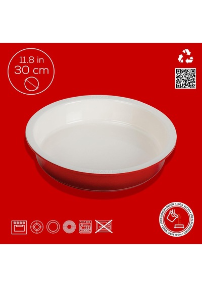 Lava Döküm Yuvarlak Gastronomi Küvet Ölçü 30 Cm. Kırmızı