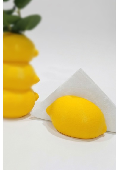 Limon Formlu Dekoratif Peçetelik - Tasarım Mutfak Masası Aksesuarı - Sarı - Bioplastik Sarı