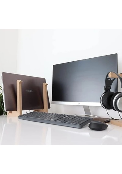 Ahşap Laptop Standı - 13" - 14" Boyutlarındaki Laptoplar Ile Uyumlu - Laptop Yükseltici