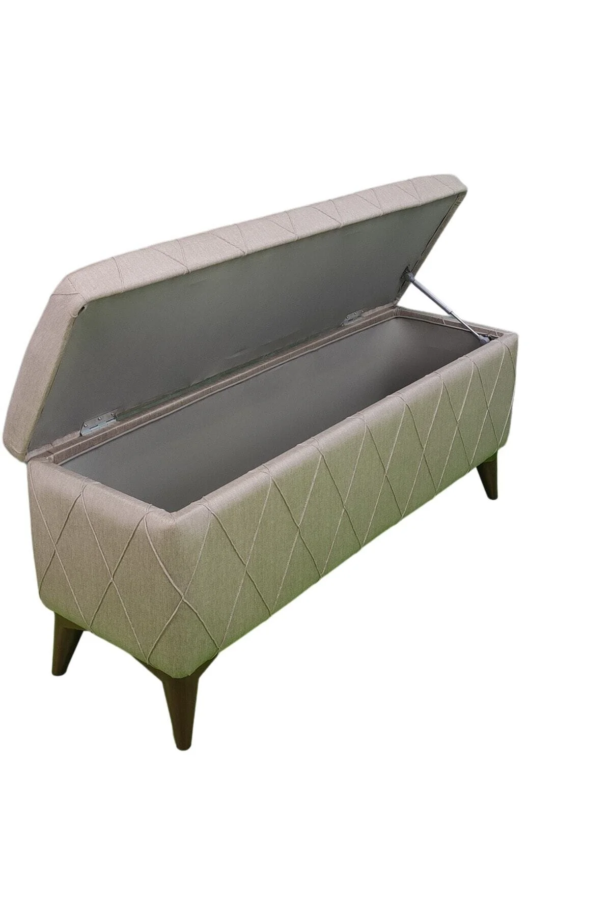 Sandıklı Puf Vavonni 120cm Nervür Kapitone Amortisör Kapaklı A Kalite Krem