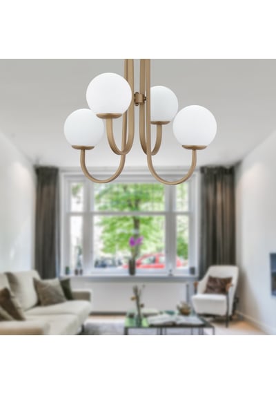 Joren 4'Lü Eskitme Beyaz Camlı Modern Mutfak Yatak Odası Salon Avize