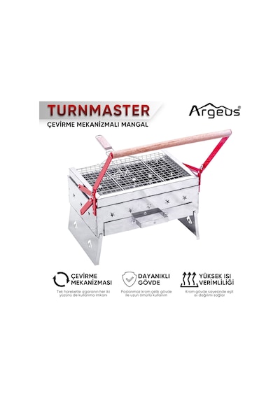 Çevirme Mekanizmalı Krom Mangal - Argeus Turnmaster Siyah
