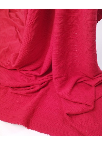 Kırmızı Renkte, İnce Yumuşacık Örgüsünden Desenli Pamuklu Bir Örme Kumaş Elbiselik & Bluzluk En: 140cm-12418