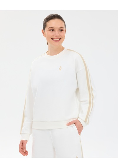 Skechers W Lw Fleece Loose Fit Sweatshirt Kadın Beyaz Sweatshirt S2610029-3855