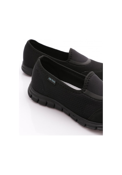 King Paolo B5044 Kadın Krakers Keten Comfort Babet Siyah