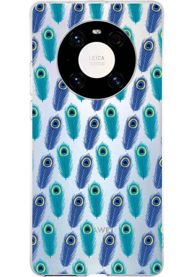 Huawei Mate 40 Pro İle Uyumlu 1mm Slim Fit Nazar Boncuğu 4 Baskılı Şeffaf Kılıf