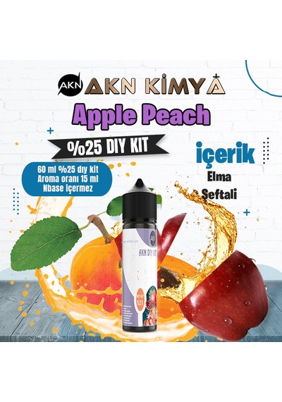 Apple Peach Yoğun Dıy Kit Elma Şeftali Gıda Aroması %25 Oranda Aroma İçerir Hazır Değildir 60 Ml