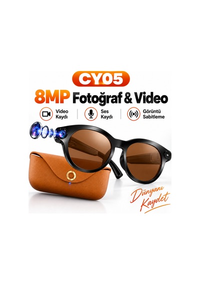Bagajon Cy05 Max Aı Akıllı Gözlük 8mp Kamera 1080p Video, Yapay Zeka Anlık Çeviri, Bluetooth Arama, Fotokromik Lens, Enc, 2000mah Şarj Kutulu-14900
