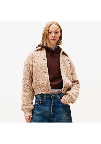 Tommy Hilfiger Padded Cropped Puffer Kadın Bej Ceket Dw0dw21666 5559697