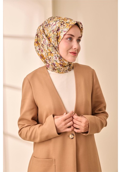 Silk Home Twill İpek Eşarp 11477-09 Ekru, Mürdüm, Gold, Haki, Yeşil